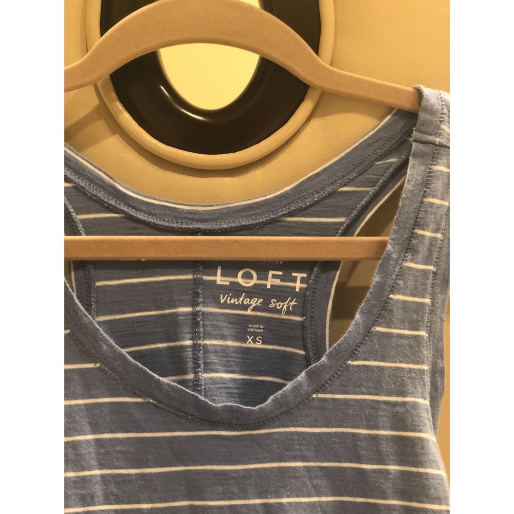 Cute stripped baby blue and white tank - Picture 1 of 3